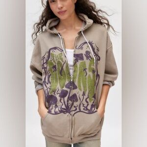 The Doors Mushroom Graphic Zip-Up Hoodie